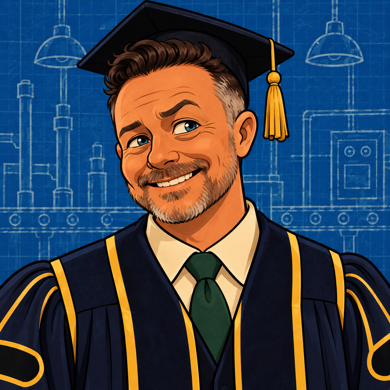 Cartoon portrait of Brad the Chancellor