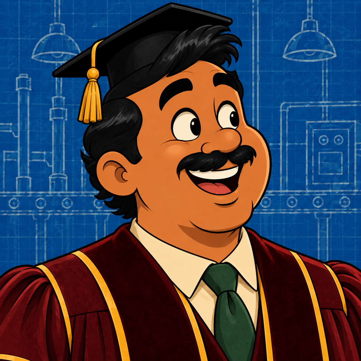 Cartoon portrait of Hector, Registrar